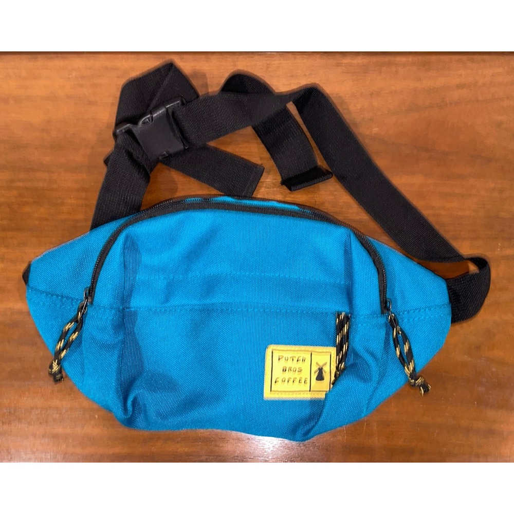Dutch Bros Coffee Blue Fanny Pack Waist Belt‎ Bag Zip Up Adjustable Strap